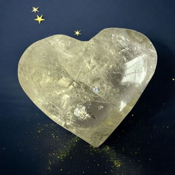Citrine Crystal Heart Carving (2)‎ - Picture 1 of 11